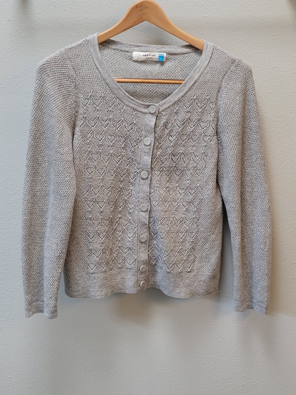 Anthropologie sparrow Gray Knit Button-Front Cardigan